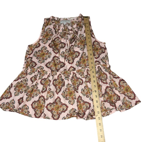 LOFT Pink Peplum Sleeveless Floral Paisley Top - Women’s XS - Picture 5 of 11